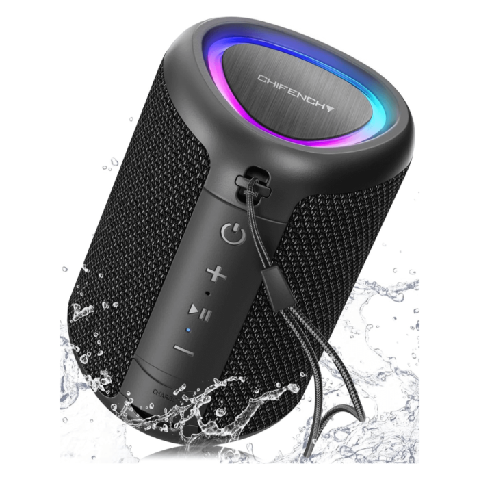 Portable IPX5 Waterproof Speaker with Lights