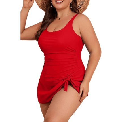 Plus Size Swimdress for Women One Piece Swimsuit Tummy Control Swim Dresses Skirt Bathing Suit - Eomenie